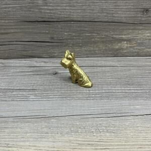 VTG Miniature Brass Scottie Schnauzer Terrier Dog Figurine 1.25" Tall India